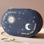 Sun and Moon Embroidered Oval Jewellery Case